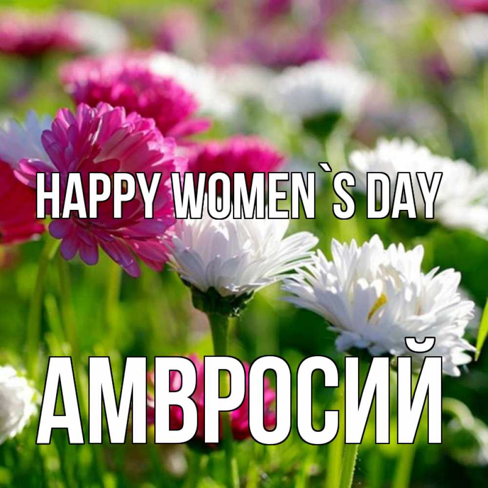 Greetings card с именем, Амвросий happy women`s day международный женский день 1 Greetings with text for free download 